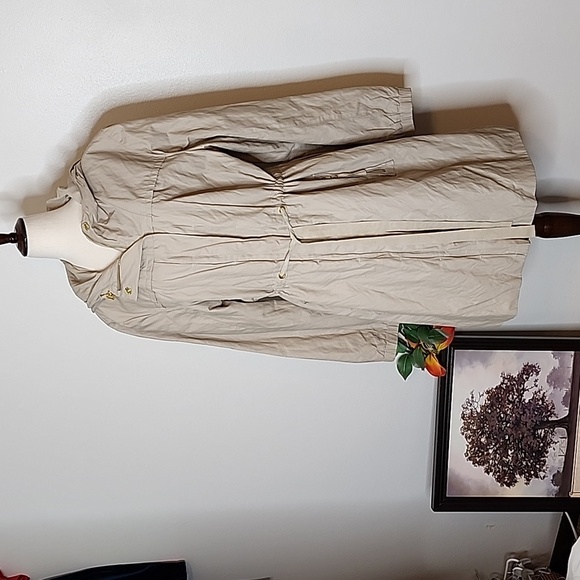NEW Tahari Macrame Adele Anorak Tailored Glam Trench Coat Summer Fall Designer - Picture 10 of 15